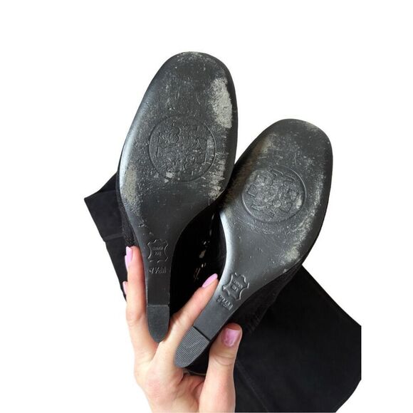 Tory Burch Suede Knee Wedge Tall High Boots size 7.5 Black - Picture 8 of 11